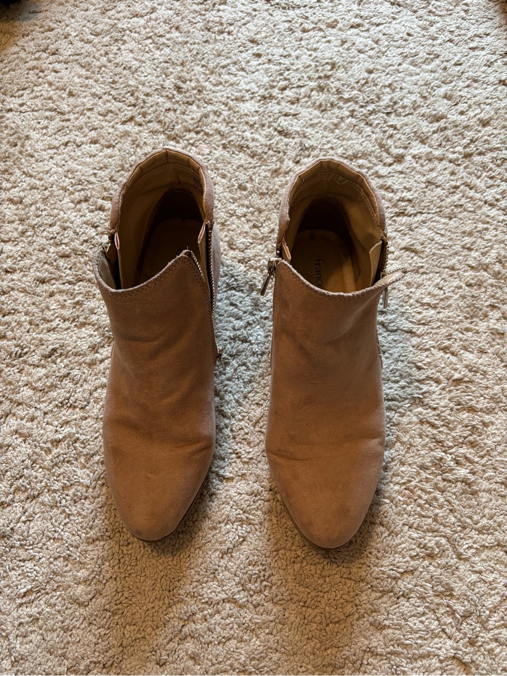 Francesca's Collections Taupe Suede Ankle Booties